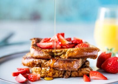 Brioche Latte French Toast with Strawberries