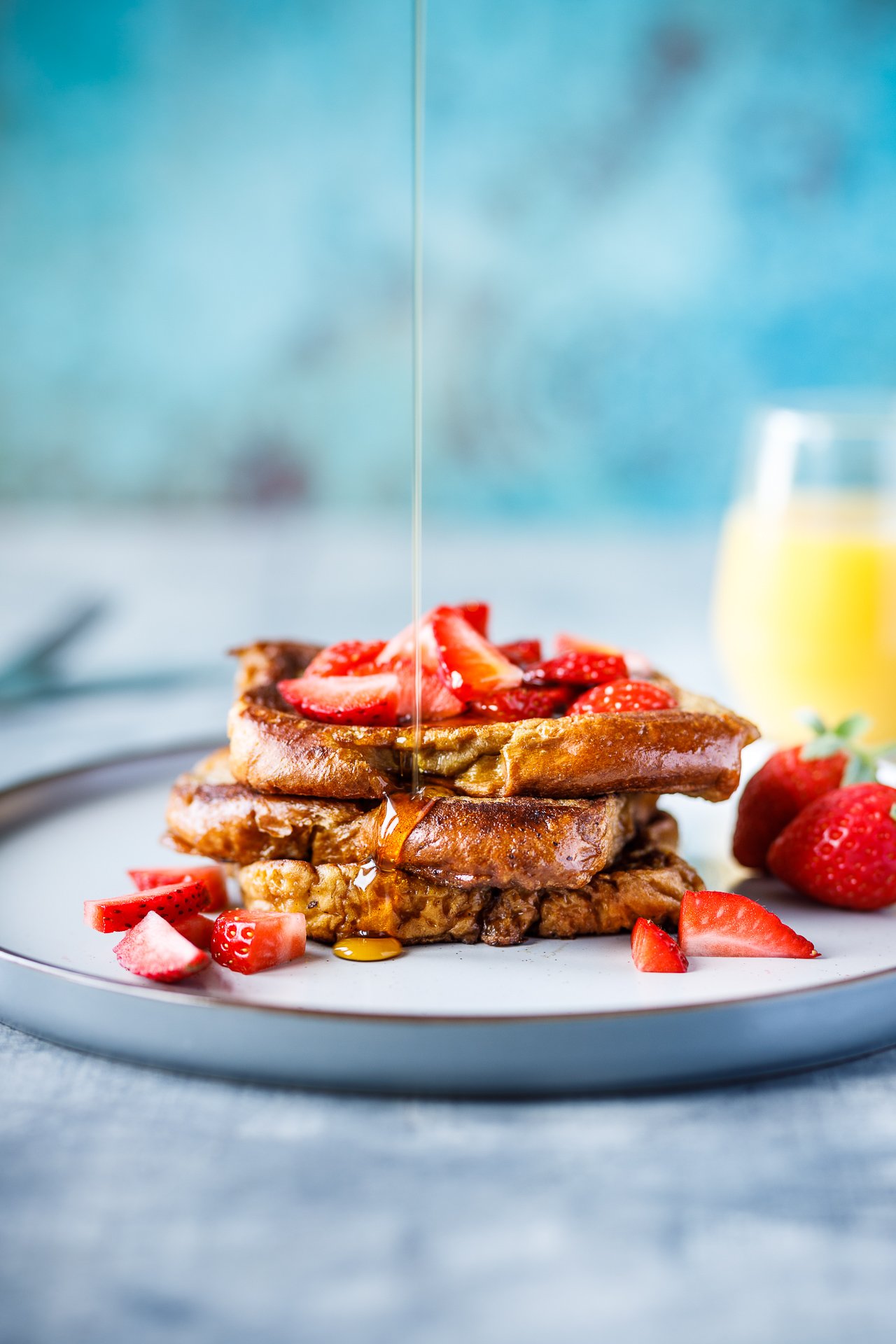 Brioche Latte French Toast with Strawberries