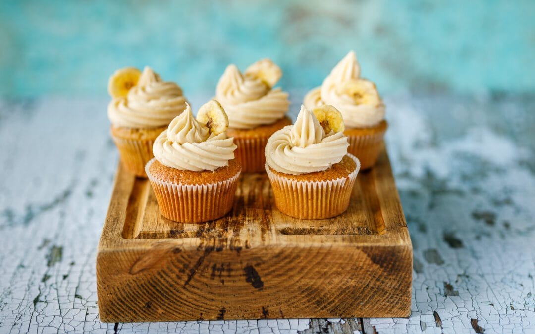 Banana and caramel cupcakes