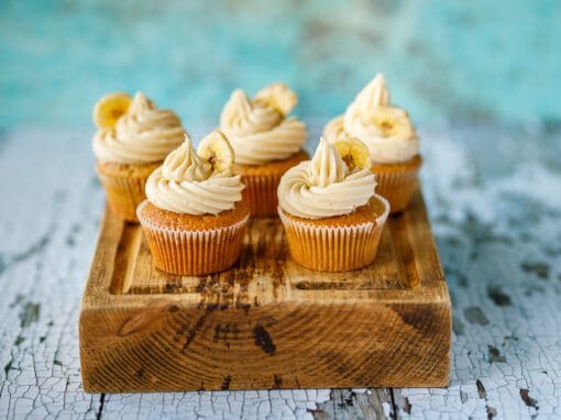 Banana and caramel cupcakes