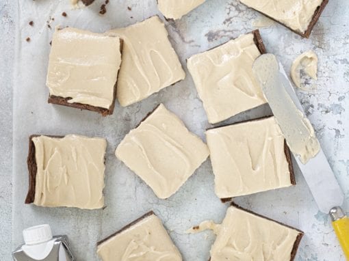Blondie Bars with Caramel Latte Frosting