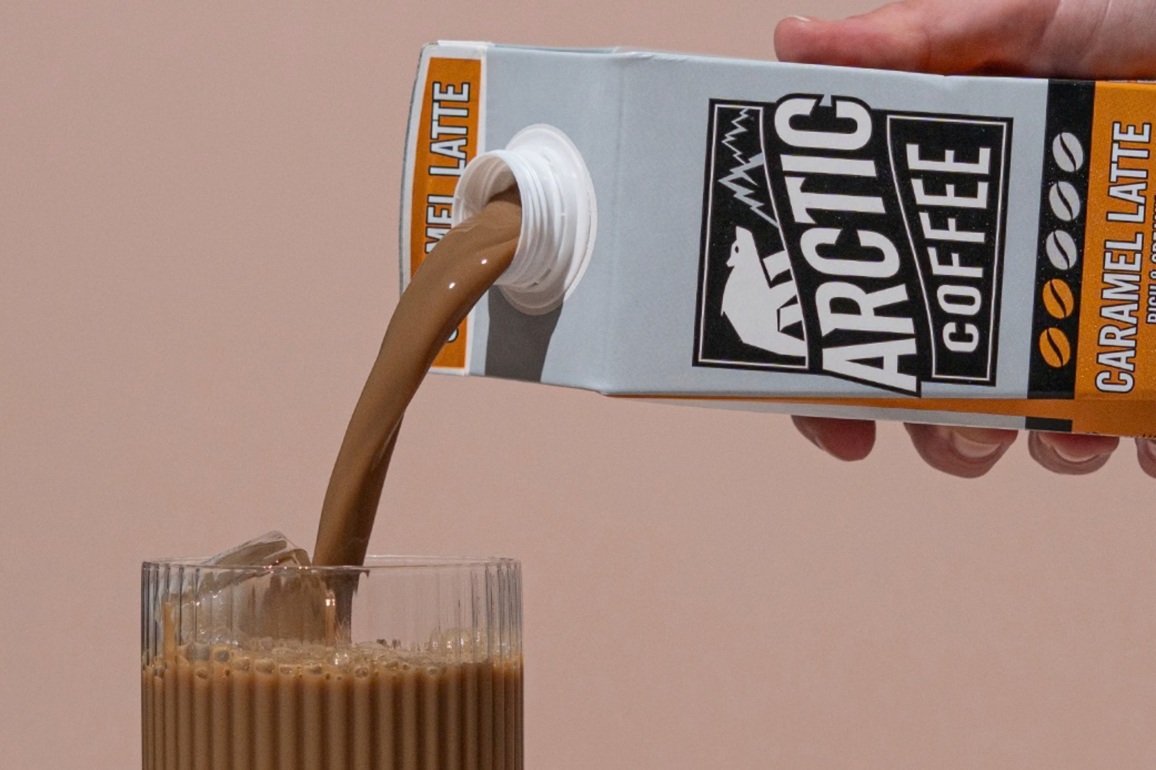 Arctic Caramel 1L Carton being poured